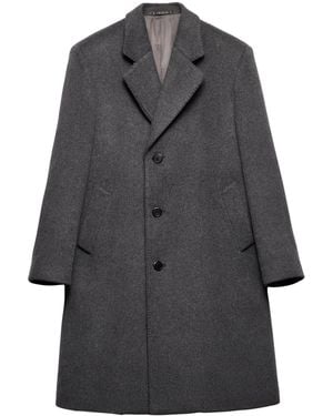 Prada Wool Single-Breasted Coat - Grey