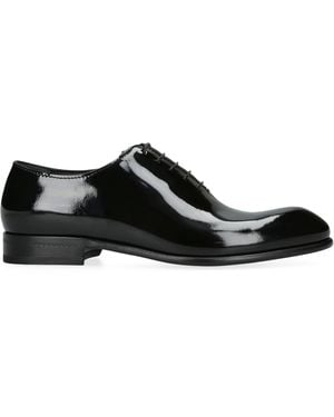 ZEGNA Patent Leather Vienna Oxford Shoes - Black