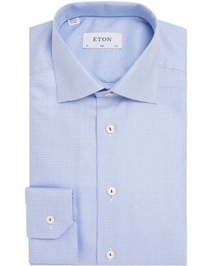 Eton Micro-Pattern Slim-Fit Shirt - Blue