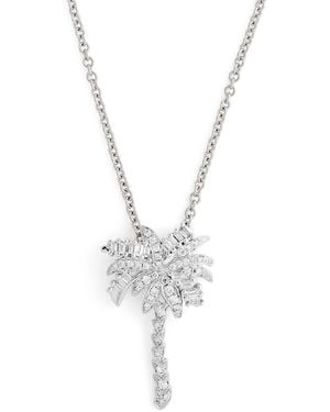 Anita Ko Small And Diamond Palm Tree Pendant Necklace - Metallic