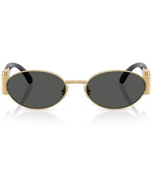 Versace Steel Oval Sunglasses - Metallic