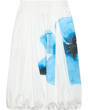 MAX&Co. Cotton Floral Print Midi Skirt - Blue