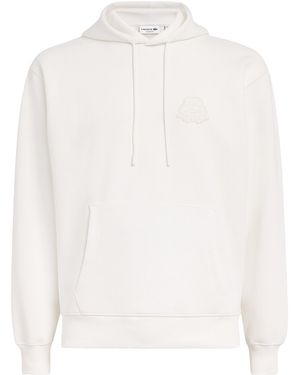 Lacoste Embossed Crest Hoodie - White