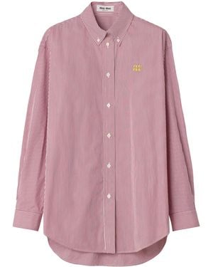 Miu Miu Cotton Stripe Shirt - Purple