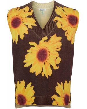 JW Anderson Wool Sunflower Sweater Vest - Yellow