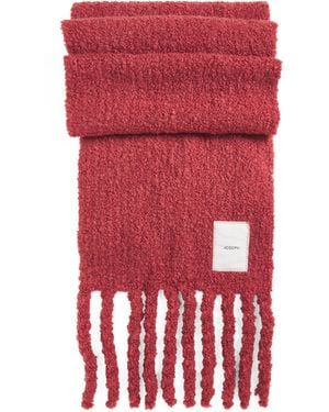 JOSEPH Bouclé Knit Scarf - Red