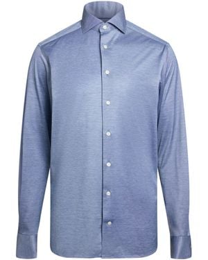 Eton Cottton Filo Di Scozia Shirt - Blue
