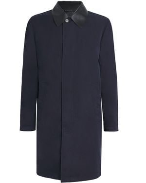 Brioni Leather-Trim Reversible Jacket - Blue