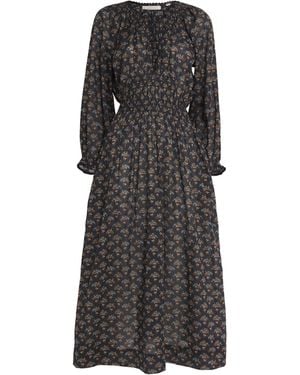 Doen Organic Cotton Voile Delfina Midi Dress - Black