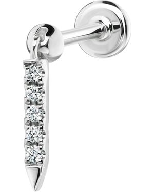 Maria Tash Diamond Eternity Bar Single Threaded Stud - White