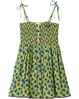 Miu Miu Silk Crepe De Chine Mini Dress - Green