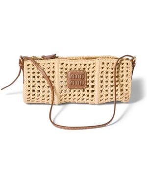 Miu Miu Crochet Mesh Pouch - Metallic