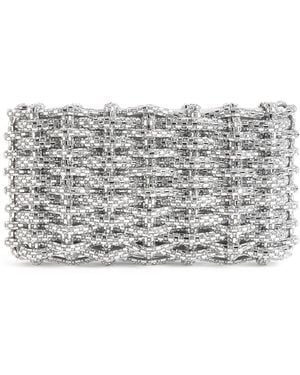 Jonathan Simkhai Woven Beaded Clutch Bag - Gray