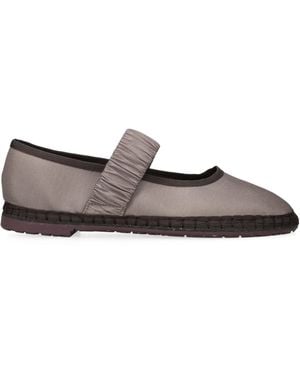 Flabelus Silk-Blend Mafalda Mary Janes - Brown