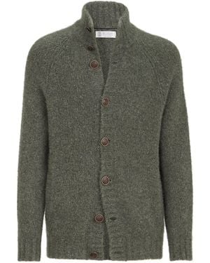 Brunello Cucinelli Cashmere-Silk Cardigan - Green