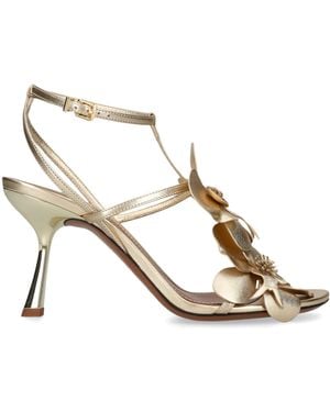 Zimmermann Metallic Leather Orchid Heeled Sandals 85