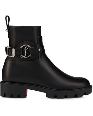 Christian Louboutin Dianouchette Lug Leather Ankle Boots - Black