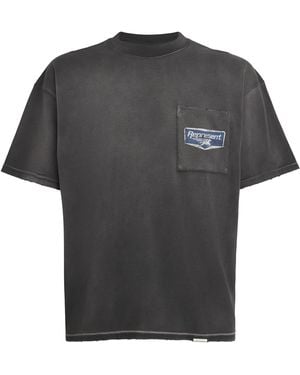 Represent Cotton Distressed Logo T-Shirt - Black