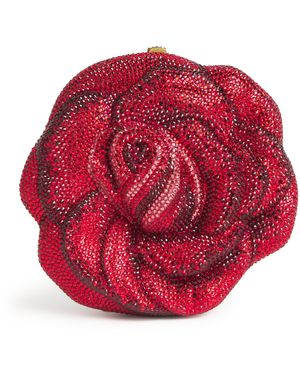 Judith Leiber Crystal-Embellished Rose Clutch Bag - Red