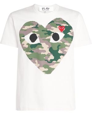 COMME DES GARÇONS PLAY Camouflage Large Heart Logo T-Shirt - Green