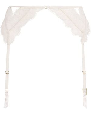 Kiki de Montparnasse Lace-Insert Garter Belt - White
