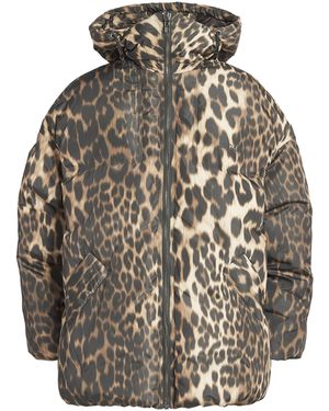 Ganni Leopard Puffer Jacket - Metallic