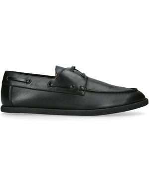 The Row Novus Leather Sailor Shoes - Black
