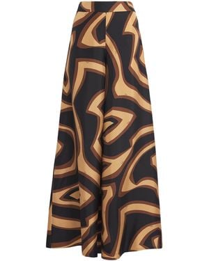 PUCCI Silk Labirinto Print Trousers - Metallic
