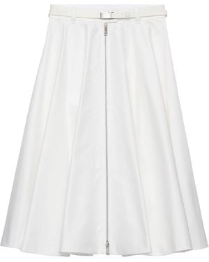 Prada Chino Zip-Up Midi Skirt - White