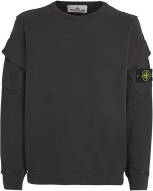 Stone Island Organic Cotton Utility-Pocket Sweatshirt - Black