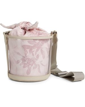Brunello Cucinelli Pvc-Leather Floral Print Bucket Bag - Pink