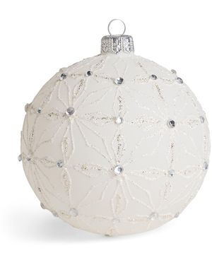 Harrods Glitter Snowflake Bauble - White