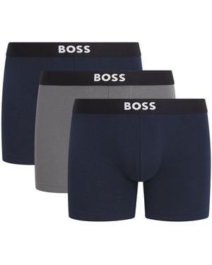 BOSS Cotton-Stretch Boxer Briefs - Blue