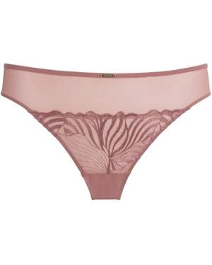 Chantelle Lace Legend Tanga Briefs - Pink