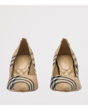 Burberry Linen Check Dame Pumps​ 90 - Natural