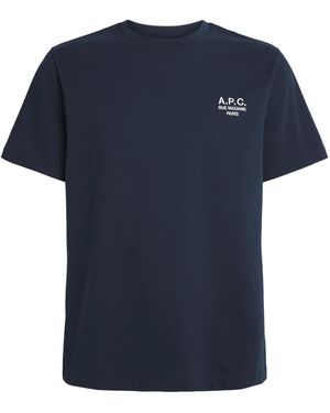 A.P.C. Cotton Logo T-Shirt - Blue