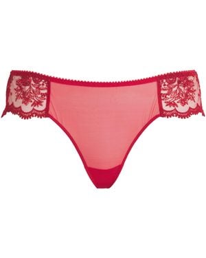 Simone Perele Lace Intrigue Tanga Briefs - Pink