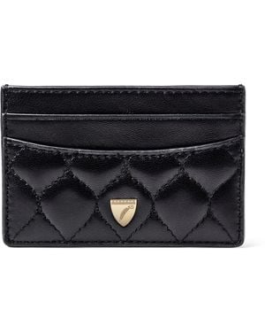 Aspinal of London Leather Slim Card Holder - Black