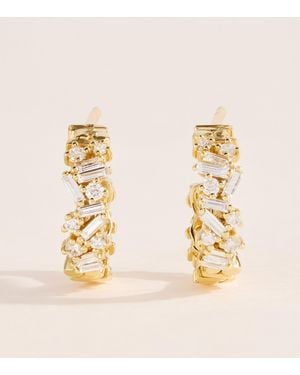 Suzanne Kalan And Diamond Classic Fireworks Hoop Earrings - Metallic
