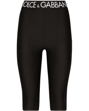 Dolce & Gabbana Logo Waistband Short Leggings - Black