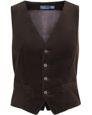 Polo Ralph Lauren Cotton Corduroy Slim-Fit Waistcoat - Black