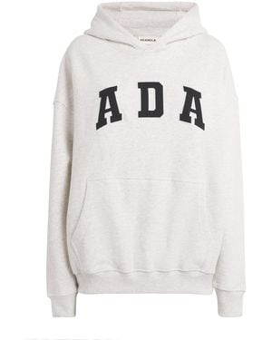 ADANOLA Organic Cotton Logo Hoodie - White
