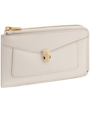BVLGARI Serpenti Forever Zipped Card Holder - Natural