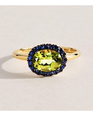 Rosa De La Cruz Sapphire And Peridot Gem Ring - Metallic