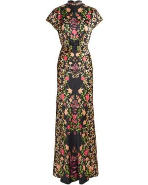 Saloni Silk Fabienne Maxi Dress - Multicolour