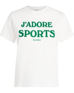 Sporty & Rich Cotton J'Adore Baby Tee - White