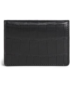 Elliot Rhodes Crocodile Leather Card Holder - Black