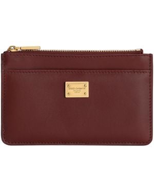 Dolce & Gabbana Plongé Calfskin Card Holder - Purple