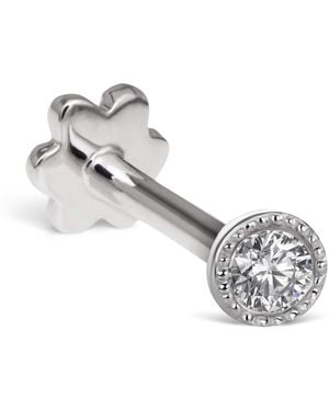 Maria Tash Scalloped Set Diamond Threaded Stud Earring - Metallic