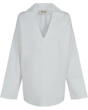 TOVE Luisa V-Neck Shirt - White